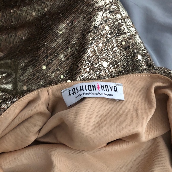 Fashion Nova Gold Dress - Picture 4 of 5